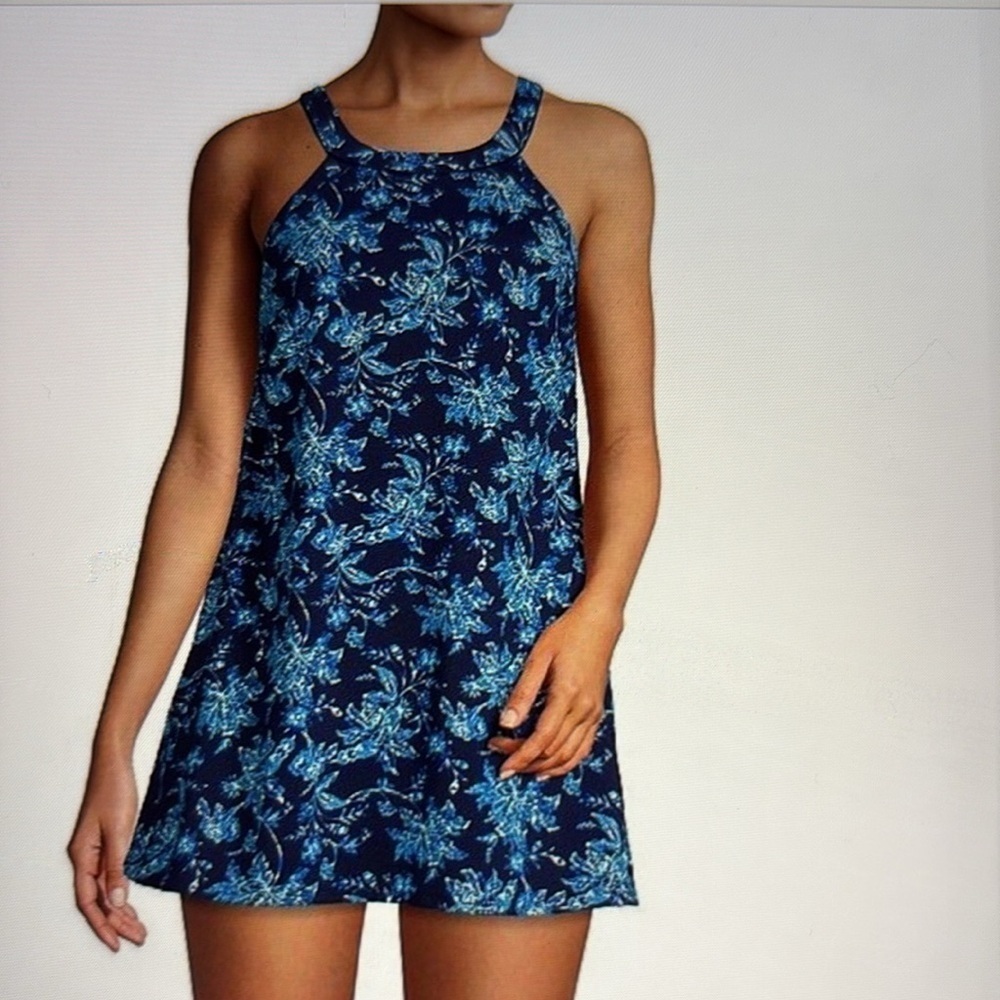 Lands End High Neck Swim Dress Swimsuit 4